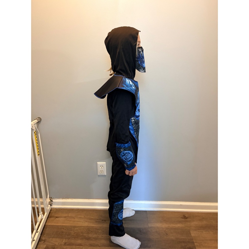 Spirit Halloween Dragon Ninja Costume Kids Medium 8-10 Blue Black 7-Piece Set - Picture 5 of 6